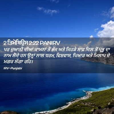 Picture 02 - 2 ਤਿਮੋਥਿਉਸ 2:22 PANIRV - ਪਰ ਜੁਆਨੀ ਦੀਆਂ - Bible Verse Picture