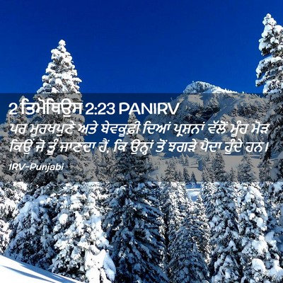 Picture 02 - 2 ਤਿਮੋਥਿਉਸ 2:23 PANIRV - ਪਰ ਮੂਰਖਪੁਣੇ ਅਤੇ - Bible Verse Picture