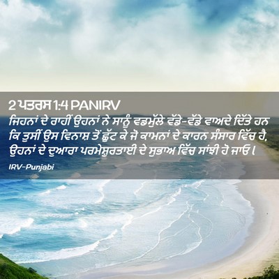 Picture 02 - 2 ਪਤਰਸ 1:4 PANIRV - ਜਿਹਨਾਂ ਦੇ ਰਾਹੀਂ - Bible Verse Picture