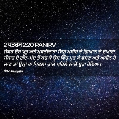 Picture 02 - 2 ਪਤਰਸ 2:20 PANIRV - ਜੇਕਰ ਉਹ ਪ੍ਰਭੂ ਅਤੇ - Bible Verse Picture