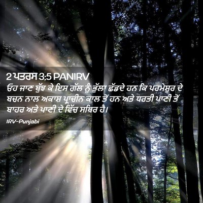 Picture 02 - 2 ਪਤਰਸ 3:5 PANIRV - ਓਹ ਜਾਣ ਬੁੱਝ ਕੇ ਇਸ - Bible Verse Picture
