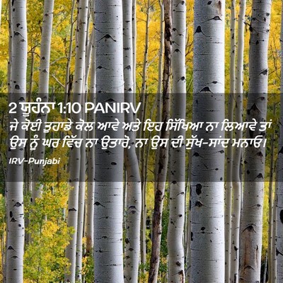 Picture 02 - 2 ਯੂਹੰਨਾ 1:10 PANIRV - ਜੇ ਕੋਈ ਤੁਹਾਡੇ ਕੋਲ - Bible Verse Picture