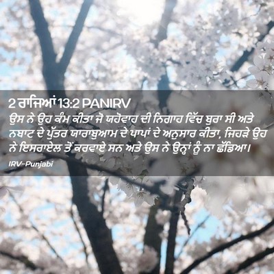 Picture 02 - 2 ਰਾਜਿਆਂ 13:2 PANIRV - ਉਸ ਨੇ ਉਹ ਕੰਮ ਕੀਤਾ - Bible Verse Picture