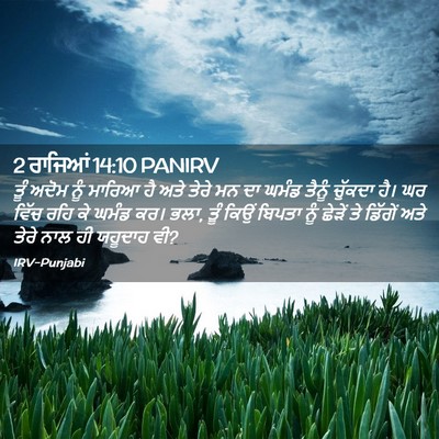 Picture 02 - 2 ਰਾਜਿਆਂ 14:10 PANIRV - ਤੂੰ ਅਦੋਮ ਨੂੰ ਮਾਰਿਆ - Bible Verse Picture