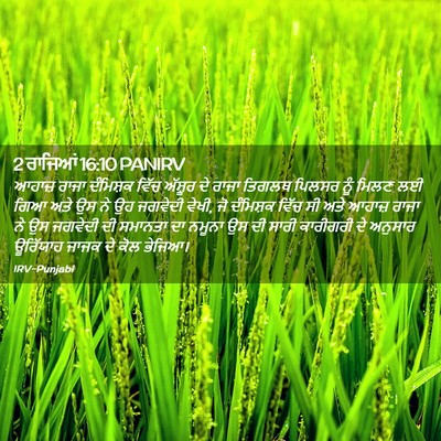 Picture 02 - 2 ਰਾਜਿਆਂ 16:10 PANIRV - ਆਹਾਜ਼ ਰਾਜਾ - Bible Verse Picture