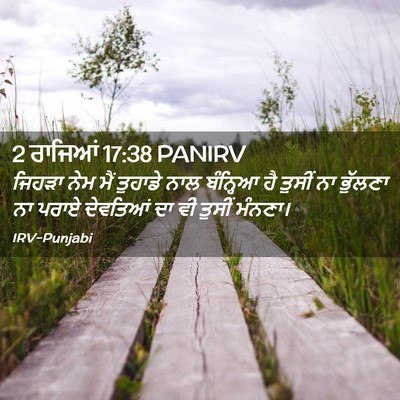 Picture 02 - 2 ਰਾਜਿਆਂ 17:38 PANIRV - ਜਿਹੜਾ ਨੇਮ ਮੈਂ - Bible Verse Picture