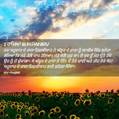 Picture 02 - 2 ਰਾਜਿਆਂ 18:14 PANIRV - ਤਦ ਯਹੂਦਾਹ ਦੇ ਰਾਜਾ - Bible Verse Picture