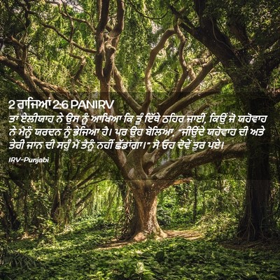 Picture 02 - 2 ਰਾਜਿਆਂ 2:6 PANIRV - ਤਾਂ ਏਲੀਯਾਹ ਨੇ ਉਸ - Bible Verse Picture