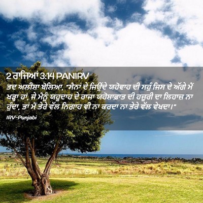 Picture 02 - 2 ਰਾਜਿਆਂ 3:14 PANIRV - ਤਦ ਅਲੀਸ਼ਾ ਬੋਲਿਆ, - Bible Verse Picture