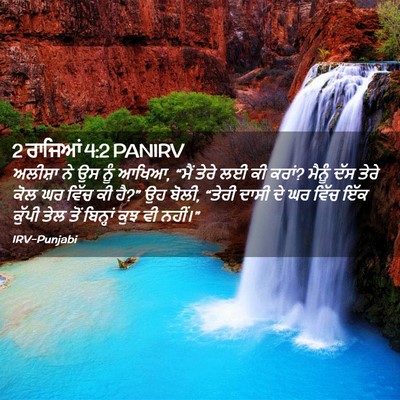 Picture 02 - 2 ਰਾਜਿਆਂ 4:2 PANIRV - ਅਲੀਸ਼ਾ ਨੇ ਉਸ ਨੂੰ - Bible Verse Picture