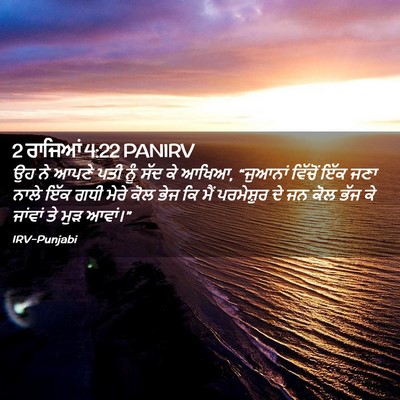 Picture 02 - 2 ਰਾਜਿਆਂ 4:22 PANIRV - ਉਹ ਨੇ ਆਪਣੇ ਪਤੀ ਨੂੰ - Bible Verse Picture