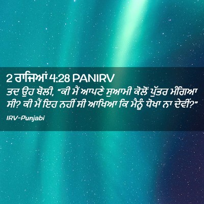 Picture 02 - 2 ਰਾਜਿਆਂ 4:28 PANIRV - ਤਦ ਉਹ ਬੋਲੀ, “ਕੀ ਮੈਂ - Bible Verse Picture