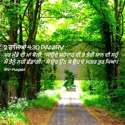 Picture 02 - 2 ਰਾਜਿਆਂ 4:30 PANIRV - ਪਰ ਮੁੰਡੇ ਦੀ ਮਾਂ - Bible Verse Picture