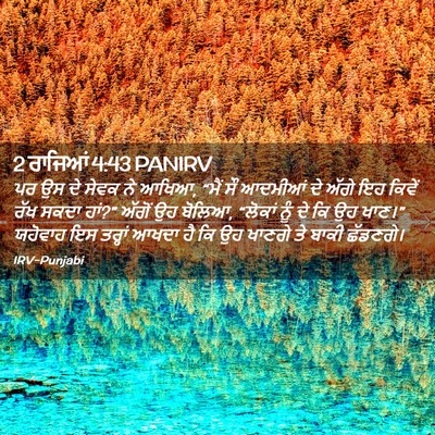 Picture 02 - 2 ਰਾਜਿਆਂ 4:43 PANIRV - ਪਰ ਉਸ ਦੇ ਸੇਵਕ ਨੇ - Bible Verse Picture