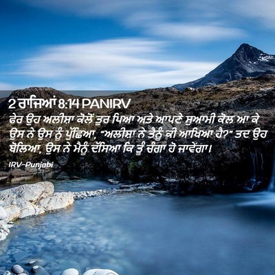 Picture 02 - 2 ਰਾਜਿਆਂ 8:14 PANIRV - ਫੇਰ ਉਹ ਅਲੀਸ਼ਾ - Bible Verse Picture