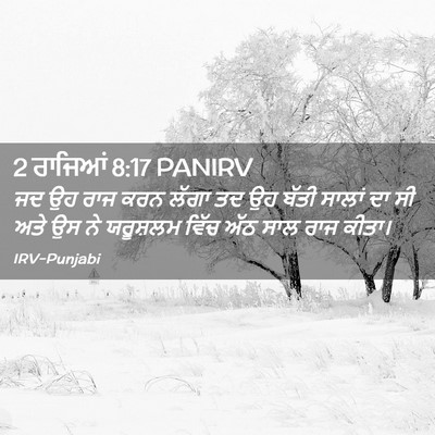 Picture 02 - 2 ਰਾਜਿਆਂ 8:17 PANIRV - ਜਦ ਉਹ ਰਾਜ ਕਰਨ ਲੱਗਾ - Bible Verse Picture