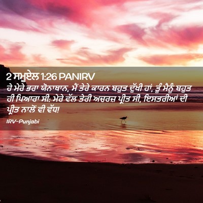 Picture 02 - 2 ਸਮੂਏਲ 1:26 PANIRV - ਹੇ ਮੇਰੇ ਭਰਾ - Bible Verse Picture