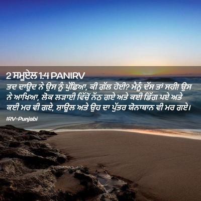 Picture 02 - 2 ਸਮੂਏਲ 1:4 PANIRV - ਤਦ ਦਾਊਦ ਨੇ ਉਸ ਨੂੰ - Bible Verse Picture