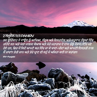 Picture 02 - 2 ਸਮੂਏਲ 11:11 PANIRV - ਤਦ ਊਰਿੱਯਾਹ ਨੇ ਦਾਊਦ - Bible Verse Picture