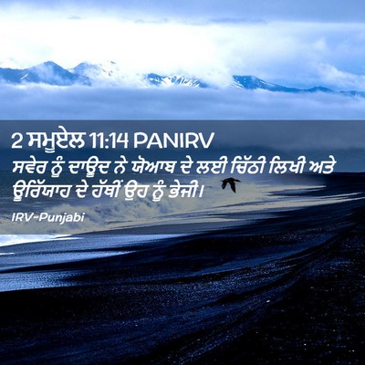 Picture 02 - 2 ਸਮੂਏਲ 11:14 PANIRV - ਸਵੇਰ ਨੂੰ ਦਾਊਦ ਨੇ - Bible Verse Picture