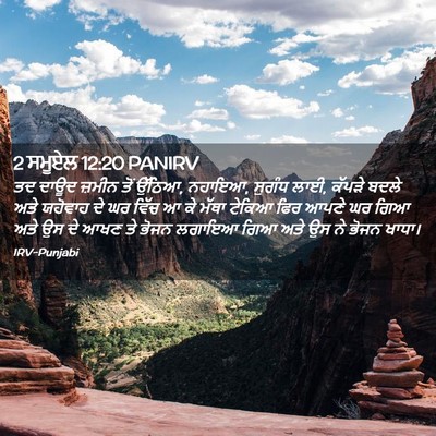 Picture 02 - 2 ਸਮੂਏਲ 12:20 PANIRV - ਤਦ ਦਾਊਦ ਜ਼ਮੀਨ ਤੋਂ - Bible Verse Picture