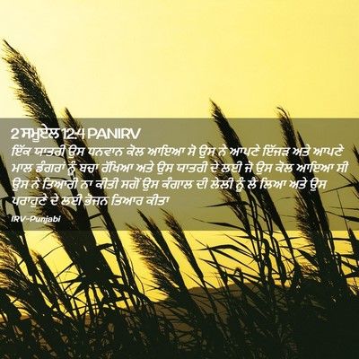 Picture 02 - 2 ਸਮੂਏਲ 12:4 PANIRV - ਇੱਕ ਯਾਤਰੀ ਉਸ ਧਨਵਾਨ - Bible Verse Picture