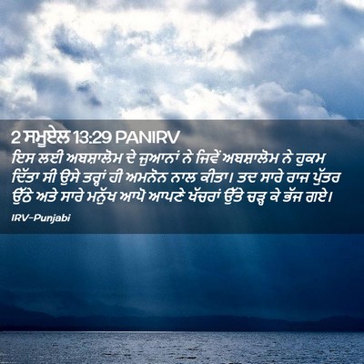 Picture 02 - 2 ਸਮੂਏਲ 13:29 PANIRV - ਇਸ ਲਈ ਅਬਸ਼ਾਲੋਮ ਦੇ - Bible Verse Picture