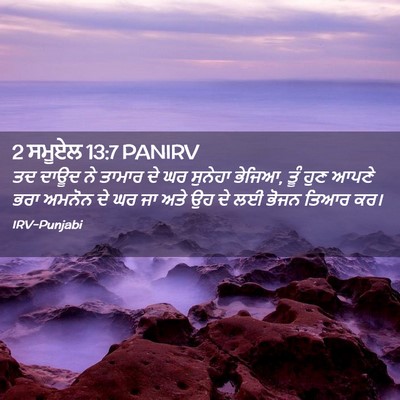 Picture 02 - 2 ਸਮੂਏਲ 13:7 PANIRV - ਤਦ ਦਾਊਦ ਨੇ ਤਾਮਾਰ ਦੇ - Bible Verse Picture