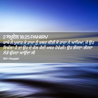 Picture 02 - 2 ਸਮੂਏਲ 18:25 PANIRV - ਰਾਖੇ ਨੇ ਪੁਕਾਰ ਕੇ - Bible Verse Picture