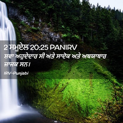 Picture 02 - 2 ਸਮੂਏਲ 20:25 PANIRV - ਸ਼ਵਾ ਅਹੁਦੇਦਾਰ ਸੀ - Bible Verse Picture