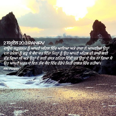 Picture 02 - 2 ਸਮੂਏਲ 20:3 PANIRV - ਦਾਊਦ ਯਰੂਸ਼ਲਮ ਨੂੰ - Bible Verse Picture