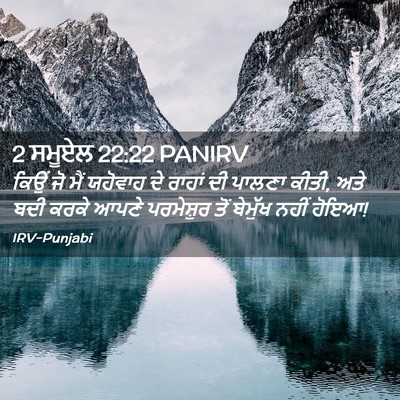 Picture 02 - 2 ਸਮੂਏਲ 22:22 PANIRV - ਕਿਉਂ ਜੋ ਮੈਂ ਯਹੋਵਾਹ - Bible Verse Picture