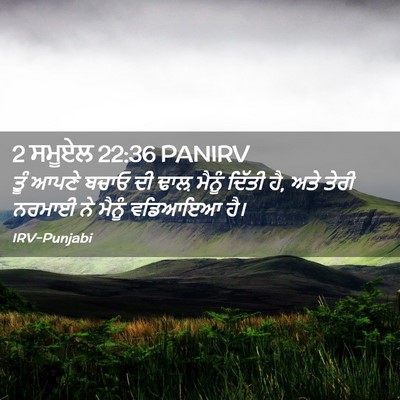 Picture 02 - 2 ਸਮੂਏਲ 22:36 PANIRV - ਤੂੰ ਆਪਣੇ ਬਚਾਓ ਦੀ - Bible Verse Picture
