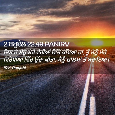 Picture 02 - 2 ਸਮੂਏਲ 22:49 PANIRV - ਜਿਸ ਨੇ ਮੈਨੂੰ ਮੇਰੇ - Bible Verse Picture