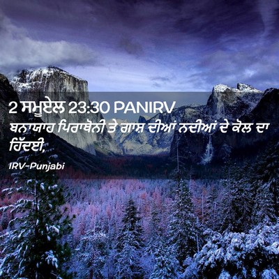 Picture 02 - 2 ਸਮੂਏਲ 23:30 PANIRV - ਬਨਾਯਾਹ ਪਿਰਾਥੋਨੀ - Bible Verse Picture