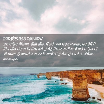 Picture 02 - 2 ਸਮੂਏਲ 3:13 PANIRV - ਤਦ ਦਾਊਦ ਬੋਲਿਆ, ਚੰਗੀ - Bible Verse Picture