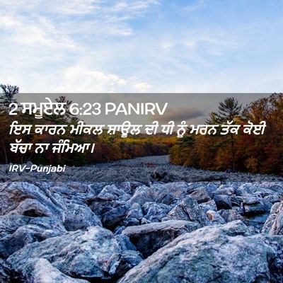 Picture 02 - 2 ਸਮੂਏਲ 6:23 PANIRV - ਇਸ ਕਾਰਨ ਮੀਕਲ ਸ਼ਾਊਲ - Bible Verse Picture