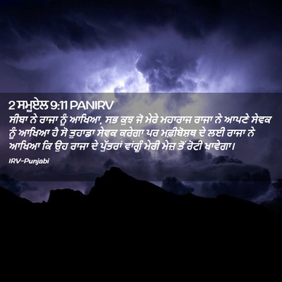 Picture 02 - 2 ਸਮੂਏਲ 9:11 PANIRV - ਸੀਬਾ ਨੇ ਰਾਜਾ ਨੂੰ - Bible Verse Picture