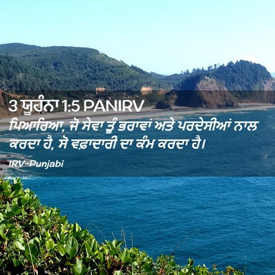 Picture 02 - 3 ਯੂਹੰਨਾ 1:5 PANIRV - ਪਿਆਰਿਆ, ਜੋ ਸੇਵਾ ਤੂੰ - Bible Verse Picture