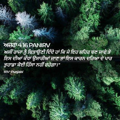 Picture 02 - ਅਜ਼ਰਾ 4:16 PANIRV - ਅਸੀਂ ਰਾਜਾ ਨੂੰ - Bible Verse Picture