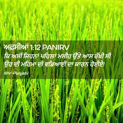 Picture 02 - ਅਫ਼ਸੀਆਂ 1:12 PANIRV - ਕਿ ਅਸੀਂ ਜਿਹਨਾਂ - Bible Verse Picture