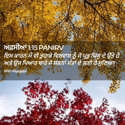 Picture 02 - ਅਫ਼ਸੀਆਂ 1:15 PANIRV - ਇਸ ਕਾਰਨ ਮੈਂ ਵੀ - Bible Verse Picture