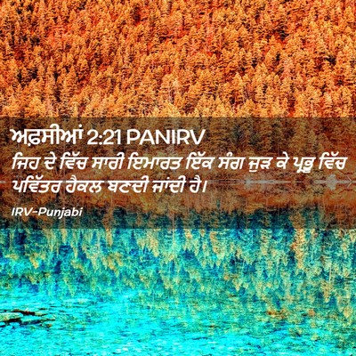 Picture 02 - ਅਫ਼ਸੀਆਂ 2:21 PANIRV - ਜਿਹ ਦੇ ਵਿੱਚ ਸਾਰੀ - Bible Verse Picture