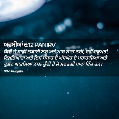 Picture 02 - ਅਫ਼ਸੀਆਂ 6:12 PANIRV - ਕਿਉਂ ਜੋ ਸਾਡੀ ਲੜਾਈ - Bible Verse Picture