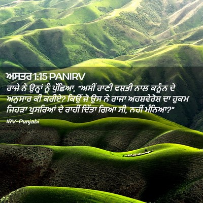 Picture 02 - ਅਸਤਰ 1:15 PANIRV - ਰਾਜੇ ਨੇ ਉਨ੍ਹਾਂ ਨੂੰ - Bible Verse Picture