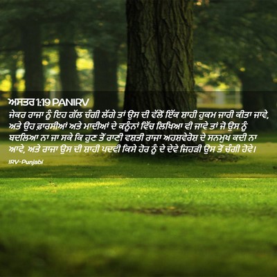 Picture 02 - ਅਸਤਰ 1:19 PANIRV - ਜੇਕਰ ਰਾਜਾ ਨੂੰ ਇਹ - Bible Verse Picture