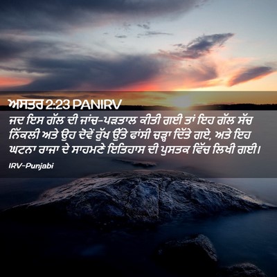 Picture 02 - ਅਸਤਰ 2:23 PANIRV - ਜਦ ਇਸ ਗੱਲ ਦੀ - Bible Verse Picture