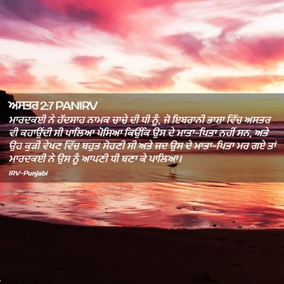 Picture 02 - ਅਸਤਰ 2:7 PANIRV - ਮਾਰਦਕਈ ਨੇ ਹੱਦਸਾਹ - Bible Verse Picture