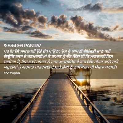 Picture 02 - ਅਸਤਰ 3:6 PANIRV - ਪਰ ਇਕੱਲੇ ਮਾਰਦਕਈ - Bible Verse Picture
