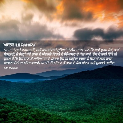Picture 02 - ਅਸਤਰ 4:11 PANIRV - “ਰਾਜਾ ਦੇ ਸਾਰੇ - Bible Verse Picture